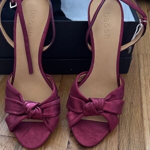Ba&sh Deep Red Knot Heels